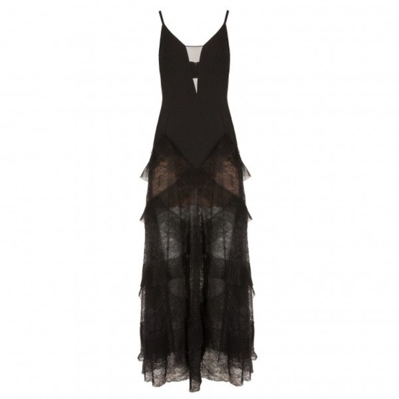 NWT BCBGMAXAZRIA Avaline Elegant Black Lace Evening Dress - Picture 11 of 13